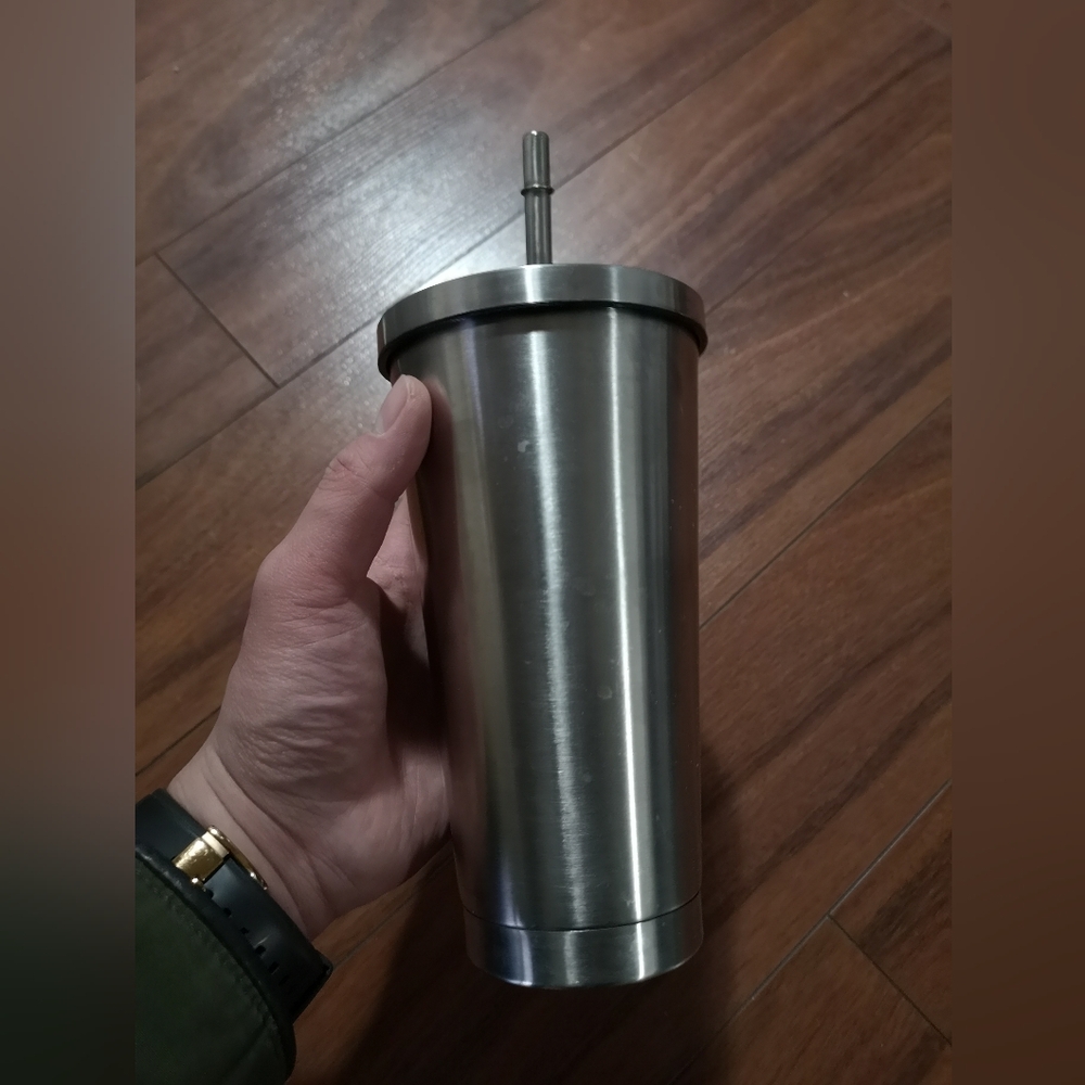 Stainless Steel Tumbler with Lid and Straw
